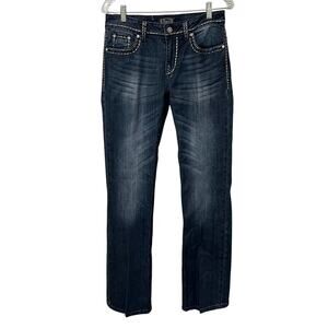 Shyanne Anne Women’s Jeans Sz 29R Bootcut Stretch Distressed Top Stitched